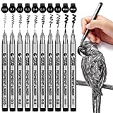 PANDAFLY Black Micro-Pen Fineliner Ink Pens - Precision Multiliner Pens Micro Fine Point Drawing Pens for Sketching, Anime, Manga, Artist Illustration, Bullet Journaling, Scrapbooking