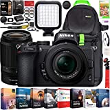 Nikon Z50 Mirrorless Camera Body 4K UHD DX-Format 2 Lens Kit NIKKOR Z DX 16-50mm F3.5-6.3 VR + Z DX 50-250mm F4.5-6.3 VR Bundle Deco Gear Backpack + Photo Video LED + Filters + Software & Accessories