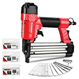 Arrow 18 Gauge Pneumatic Brad Nailer, Oil-Free Upholstery Nail Gun with 4000 Pieces 5/8 '', 1 '' , 1-1/4 '' Nails, Adjustable Exhaust, for Woodworking, Professional and DIY Projects, PT18G