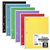 Mead Spiral Notebooks, 6 Pack, 1-Subject, College Ruled Paper, 10-1/2' x 8â€, 70 Sheets per Notebook, Assorted Colors (73065)