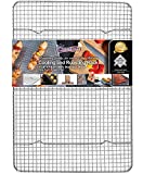 Half Sheet Cooling Rack for Cooking and Baking - Stainless Steel Wire Rack for Cookies, Rust-Proof Oven Rack, Grill Rack, Oven-Safe Baking Rack, Cookie Rack fits 1/2 Baking Sheet Pan - 11.8' x 16.9'