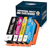 Remanufactured 410XL Ink Cartridge Replacement for Epson 410 T410 T410XL for Expression XP-630 XP-830 XP-7100 XP-640 XP-530 XP-635 Printer, 4 Packs by Paeolos（Black, Yellow, Cyan, Magenta）