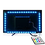 Tv Led Backlight,Maylit Pre-Cut 14.3ft Led Strip Lights for 65-75in Tv,4Pcs USB Powered Tv Lights kit with Remote,RGB Bias Lighting for Room Decor