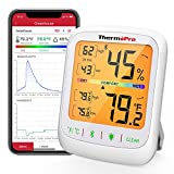 ThermoPro TP359 Bluetooth Hygrometer Thermometer, 260FT Wireless Remote Temperature and Humidity Monitor, with Large Backlit LCD, Indoor Room Thermometer and Humidity Gauge, Max Min Records