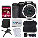 Kodak PIXPRO AZ252 Astro Zoom 16MP Digital Camera (Black) + Point & Shoot Camera Case + Transcend 16GB SDHC Class10 UHS-I Card 400X Memory Card + USB Card Reader + Table Tripod + Accessories