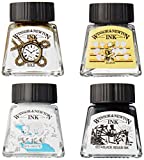 Winsor & Newton Collection Drawing Ink Set, Set of 4, Black, White, Metallic Tones
