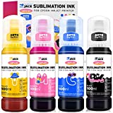 Printers Jack Sublimation Ink Refill for Epson EcoTank Supertank Printers ET-2720 ET-2760 ET-2750 ET-4700 ET-3760 400ml/Anti-UV/Upgrade Version/ICC Free