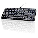 VELOCIFIRE TKL Mechanical Keyboard, 87 Key Ergonomic TKL02 Wired Brown Switches Mechanical Keyboard,with White LED Backlit for Copywriters, Typists and Programmers