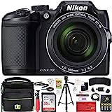 Nikon COOLPIX B500 16MP 40x Optical Zoom Digital Camera 32GB Bundle Includes Camera, Bag, 32GB Memory Card, Reader, Wallet, AA Batteries + Charger, HDMI Cable, Tripod, Beach Camera Cloth and More