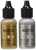 Ranger TIM21247 Adirondack Alcohol Ink Metallic Mixatives 1/2-Ounce 2/Pkg, Gold and Silver