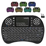 2.4GHz Backlit Mini Keyboard Touchpad Mouse, Mini Wireless Keyboard with Touchpad and Multimedia Keys for Android TV Box Smart TV HTPC PS3 Smart Phone Tablet Mac Linux Windows OS (7 Colors)