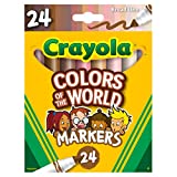 Crayola Colors of The World Markers, Skin Tone Markers, Classroom Supplies, Gift for Kids, 24 Count (Styles Vary)