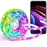 SwitchBot Smart LED Strip Lights, 16.4ft RGB WiFi Bluetooth Lights with App Control, Work with Alexa and Google Assistant, 16 Million Colors with Remote Control and Music Sync for Home, Kitchen, TV