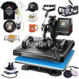 AKEYDIY 5 in 1 Heat Press Machine,360-degree Rotation Digital Combo 12' x 15' Multifunctional Swing Away Heat Press Machines Sublimation Heat Transfer Machine for T Shirts,Cap,Mug,Mouse Pad,Tablecloth