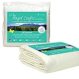 Angel Crafts and Sewing Cotton Batting for Quilts: Purely Natural All Season Quilt Batting by the Roll - Low Loft Fabric for Quilting, Upholstery, Applique, Pillows - 108 by 96 inches, Queen Size