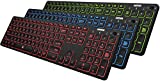 Arteck Universal Backlit 7-Colors & Adjustable Brightness Multi-Device Full Size Wireless Bluetooth Keyboard for Windows, iOS, iPad OS, Android, Computer Desktop Laptop Surface Tablet Smartphone