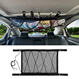 MDSTOP Vehicle Fishing Rod Rack, 40' X 29' Ceiling Storage Net with Fishing Pole Holder, Adjustable Polyester Strap, Interior Car Roof Rack Mesh Sundries Organizers for SUVs, Wagons, Vans (Black2, XL)