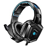 HP Stereo Gaming Headset PS4 Over Ear Headphones with Microphone for Xbox One Nintendo Switch PC PS3 Mac Laptop Gamer Headset with Noise Cancelling Mic Surround Sound Comfortable Design and LED Lights