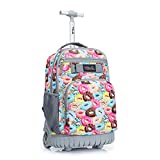 Tilami Rolling Backpack 18 inch Wheeled Laptop Backpack School College Student Travel Trip Boys and Girls, Doughnut