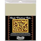 Black Ink 9-Inch by 12-Inch Unbleached Mulberry Block Printing Paper, 25-Pack