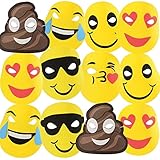 ArtCreativity Emoticon Foam Masks for Kids, Set of 12, Assorted Vibrant Emoticon Designs, Emoticon Birthday Party Supplies and Favors, Teacher Rewards and Classroom Incentives