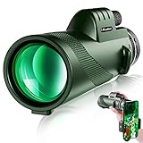 40X60 Monocular Telescope with Smartphone Holder & Tripod, 2023 Power Prism Compact Monoculars for Adults Kids, HD Monocular Scope for Bird Watching Hiking Concert Travelling