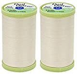 2-Pack Bundle Coats & Clark Dual Duty Plus Hand Quilting Thread 325yds Cream s960-8020