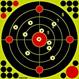 12 Inch Self Adhesive Shooting Targets, 40 Pack Splatter Reactive Targets, Visual Feedback, Paper Sticker Target with 21 Cover-up Patches for Gun, Pistol, Rifle, Bb Gun, Airsoft, Pellet Gun, Air Rifle