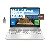 2022 HP 15.6' FHD Laptop Computer, AMD Ryzen 5-5500U Processor(Beats Intel i7-1065G7), 16GB RAM, 256GB PCIe SSD, AMD Radeon Graphics, HD Webcam, Bluetooth, Wi-fi, Win 10, Silver, 32GB USB Card