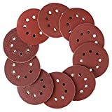 Coceca 160pcs Orbital Sander Pads Sanding Discs 5 Inch 8 Hole 40 80 100 120 150 180 240 320 400 600 Assorted Grits Hook and Loop Orbital Sandpaper for Wood