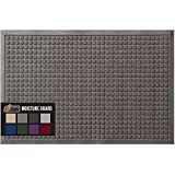 Gorilla Grip Ultra Absorbent Moisture Guard Doormat, Absorbs Up to 1.7 Cups of Water, Stain and Fade Resistant, Spiked Rubber Backing, All Weather Mats Capture Dirt, Indoor Outdoor, 29x17, Charcoal