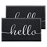 BeneathYourFeet Door Mat 2-Pack Indoor Outdoor Doormat Multiple-use Welcome Mats for Front Door Easy to Clean Garage Floor Mat Durable Wear-Resistant Rugs for Outside Entry(30'x17.5',Black)