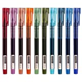 WRITECH Rolling Ball Pens Quick Dry Ink 0.5 mm Extra Fine Point Pens 10 Pcs Liquid Ink Pen Rollerball Pens Vintage Color