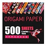 Japanese Washi Origami Paper 500 Sheets, 10 Vivid Colors, Colors Make Colorful and Easy Origami,6 Inch Square Sheet, for Kids & Adults, Papers, Arts and Crafts Projects (E-Book Included)