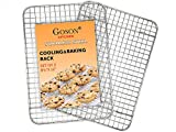 Goson Kitchen Stainless Steel Heavy Duty Metal Wire Cooling, Cooking, Baking Rack For Baking Sheet, Oven Safe up to 575F, Dishwasher Safe Rust Free | 8.5'x12'; SET OF 2