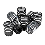 American Flag Tire Valve Stem Caps, 8 Pcs Anti-Theft Premium Metal Rubber Seal Tire Valve Caps, Universal Fit for Cars, SUVs, Bike and Bicycle, Trucks, Motorcycles (Black)