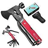 RoverTac Camping Accessories Gear Tools Multitool Hatchet Survival Gear Axe Unique Gifts for Men Dad Husband 14 in 1 Multi Tool Axe Saw Knife Hammer Pliers Screwdrivers Bottle Opener Durable Sheath