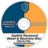 Ezalink Password Reset Recovery Disk for Windows 10, 8.1, 7, Vista, XP #1 Best Unlocker Remove Software CD DVD (For All PC Computers)
