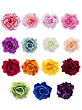15 Pieces Halloween Rose Flower Hairpin Hair Clip Flower Pin up Flower Brooch, Multicolor, Medium(Fresh Colors)