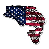 IT'S A SKIN US Flag Bass Fish | Vinyl Sticker Decal for Laptop Tumbler Car Notebook Window or Wall | Funny Novelty Decal