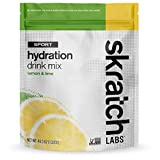 SKRATCH LABS Sport Hydration Drink Mix, Lemon Lime (46.5 oz, 60 Servings) - Electrolyte Powder Developed for Athletes and Sports Performance, Gluten Free, Vegan, Kosher