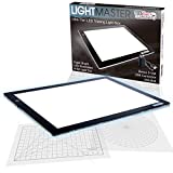 U.S. Art Supply Lightmaster 24.3' Diagonal Professional (A3) 12'x17' LED Lightbox Board 12-Volt Super-Bright Ultra-Thin 3/8' Profile Light Box Pad Dimmable - Measuring Overlay Grid & Circle Template