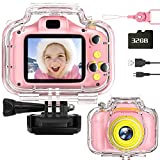 Miiulodi Kids Camera Waterproof Camera for Kids Birthday Gift for Girls 1080P Children Digital Camera Underwater Video Toddler Christmas Toys for Age 3 4 5 6 7 8 Years Old Boys with 32GB Card