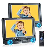 10” Dual DVD Player Portable DESOBRY, Rechargeable Portable DVD Player for Car Support USB/TF Card, Car DVD Player with Last Memory, HD Transmission and All Region Free (1 Player+1 Screen)