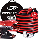 TOPDC Jumper Cables 1-Gauge 25-FT -40℉ to 167℉ 700Amp Heavy Duty Booster Cables with Carry Bag (1AWG x 25')