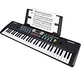 WOSTOO Keyboard Piano, 61 Key Portable Keyboard with Built-In Speaker, Microphone, Music Stand, Power Supply, Electronic Keyboard for Beginners Musical Instrument Educational Toy for Kids Boy Girl