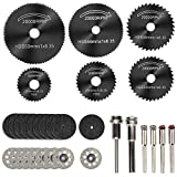 Cutting Wheels for Rotary Tool, Diamond Metal Wood Cutting Wheels and Drill Cutting Disc with 1/8' Shank and Resin Cutting Off Wheels with Mandrels for Wood Metal DIY Craft