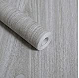 Gray Wood Grain Contact Paper Self Adhesive Shelf Liner Drawer Self Adhesive Shelf Liner Kitchen Cabinets Shelves Door Sticker 17.7 Inch by 78 Inch