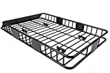 EGO BIKE 64' Universal Black Roof Rack Cargo with Extension Car Top Luggage Holder Carrier Basket Travel SUV