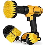 [3 Pack Set] Auto Detailing Drill Brush Set, Wheel Cleaner Brush, Car Cleaner Wash Brush Supplies Kit Fit Tire, Car Mats, Floor Mat, Bathroom and Auto Power Scrubber Brush Cleaning Sets